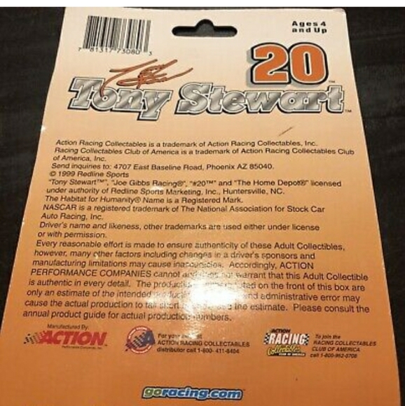 NASCAR Action Limited Ed. Tony Stewart #20 Home Depot Habitat for Humanity 1:64 - Picture 2 of 4